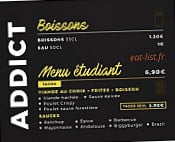 Burger Addict menu