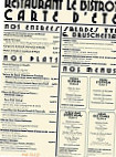 Le Bistrot menu