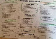 Le Pain Quotidien menu