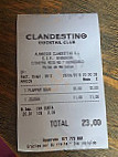 Clandestino Cocktail Club menu