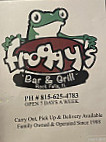 Froggy's Grill menu