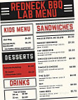 The Redneck Bbq Lab menu