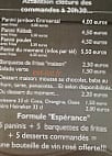 L'espérance menu