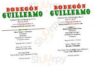 Bodegón Guillermo menu
