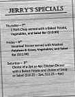 Jerry's Pub Grille menu