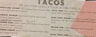 V. Taco menu