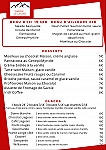 La Cascade menu