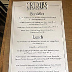 Crumbs Provisions menu