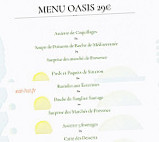 L'Oasis du Petit Galibier menu