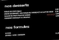 Le Pousse Pousse menu