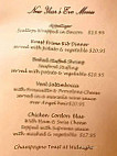 Fowler House Cafe menu
