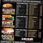 Métro Montréal menu