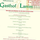 Gasthof Lamm menu
