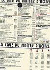 Le Bistrot menu