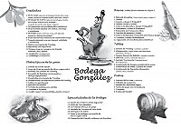 Bodega Gonzalez menu