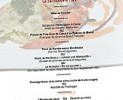 L'Envol au Vent menu