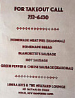 Sinibaldi's menu