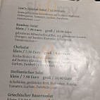 Lim's Restaurant menu