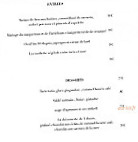 Hôtel De La Mer menu