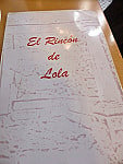 El Ricon De Lola menu