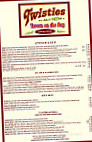 Twisties Tavern On The Bay menu