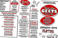 Geet's Diner menu