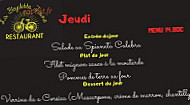 La Bicyclette Jaune menu