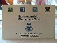 Goya Restaurante menu