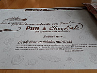 Pan & Chocolate menu