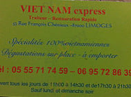 VietNam Express menu