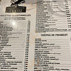 Crêperie Ty-coz Arcachon menu