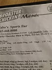 Jabo's Sports menu