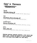 Gyp's Tavern menu