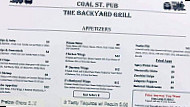 Coal Street Pub menu
