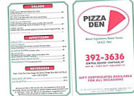 Pizza Den menu