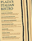 Plaza Pizza's Italian Bistro menu