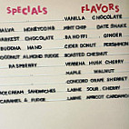 Fortunes Ice Cream menu