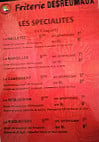 Friterie Desreumaux menu