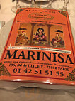 Marinisa menu