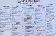Billy's Burgers And menu