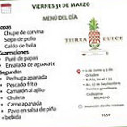 Tierra Dulce Cafe menu