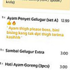 Bss Sate Ayam Penyet Gelugur menu