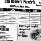 Don Roberto Pizza Sükösd menu