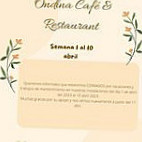 Ondina Café menu