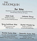 Topside Grille at The Algonquin menu