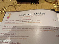 Delhi Palast menu