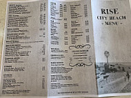 Rise City Beach menu