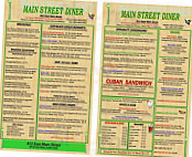 Main Street Diner menu