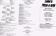 Lobo's Pizza Grill menu