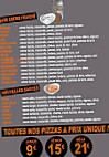 Time Pizza menu